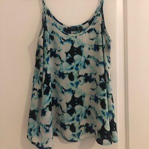 Apt.9 blue pattern swing trapeze cami tank top